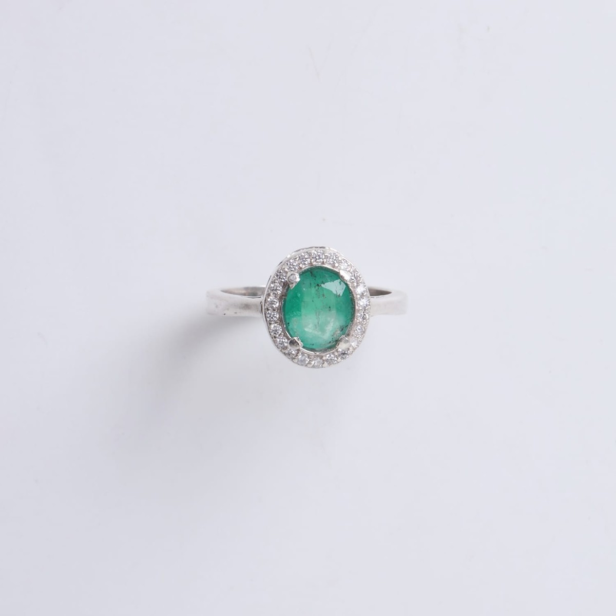 Panjshiry Emerald Ring in 925 Silver with Quartz Accents 4