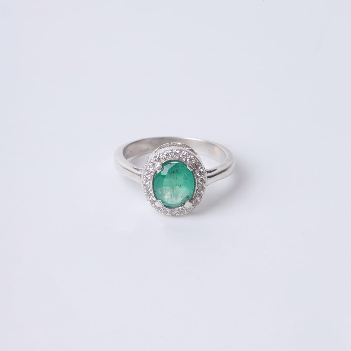 Panjshiry Emerald Ring in 925 Silver with Quartz Accents 3