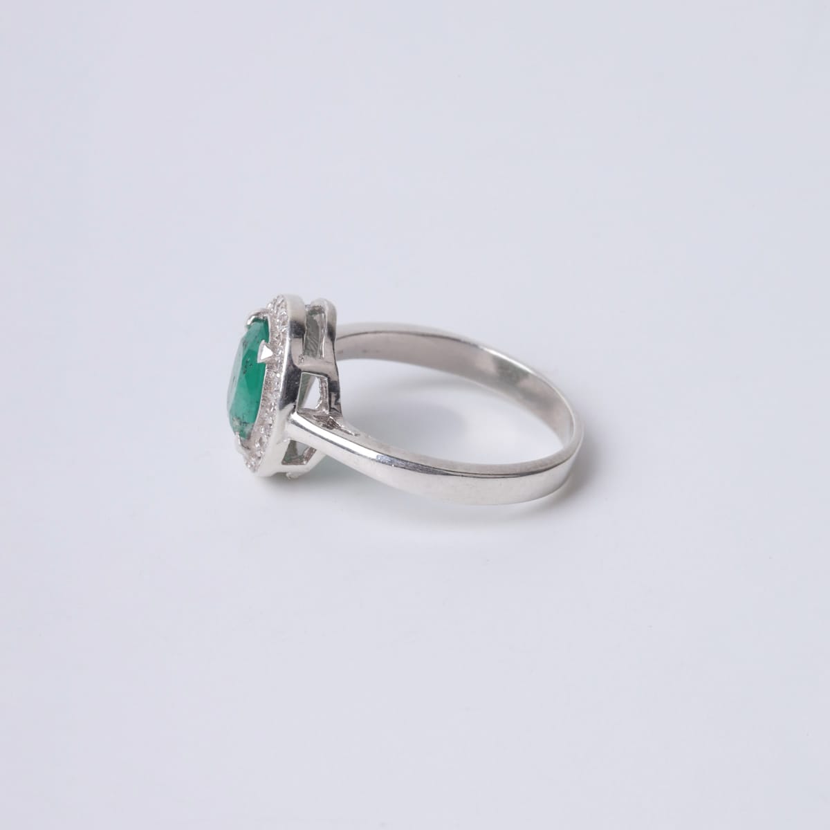 Panjshiry Emerald Ring in 925 Silver with Quartz Accents 1
