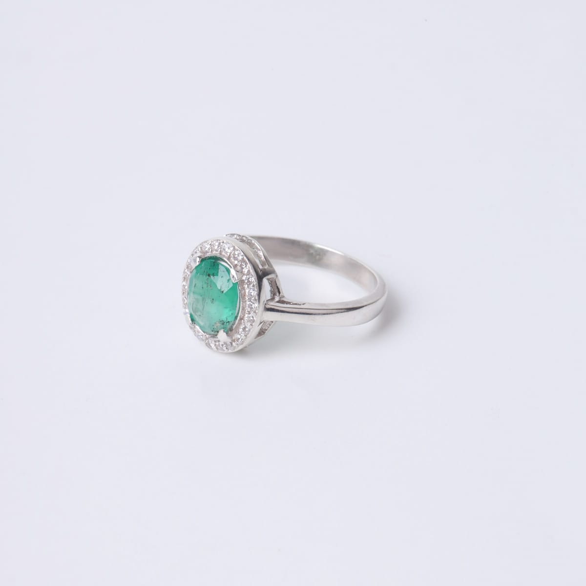 Panjshiry Emerald Ring in 925 Silver with Quartz Accents 5