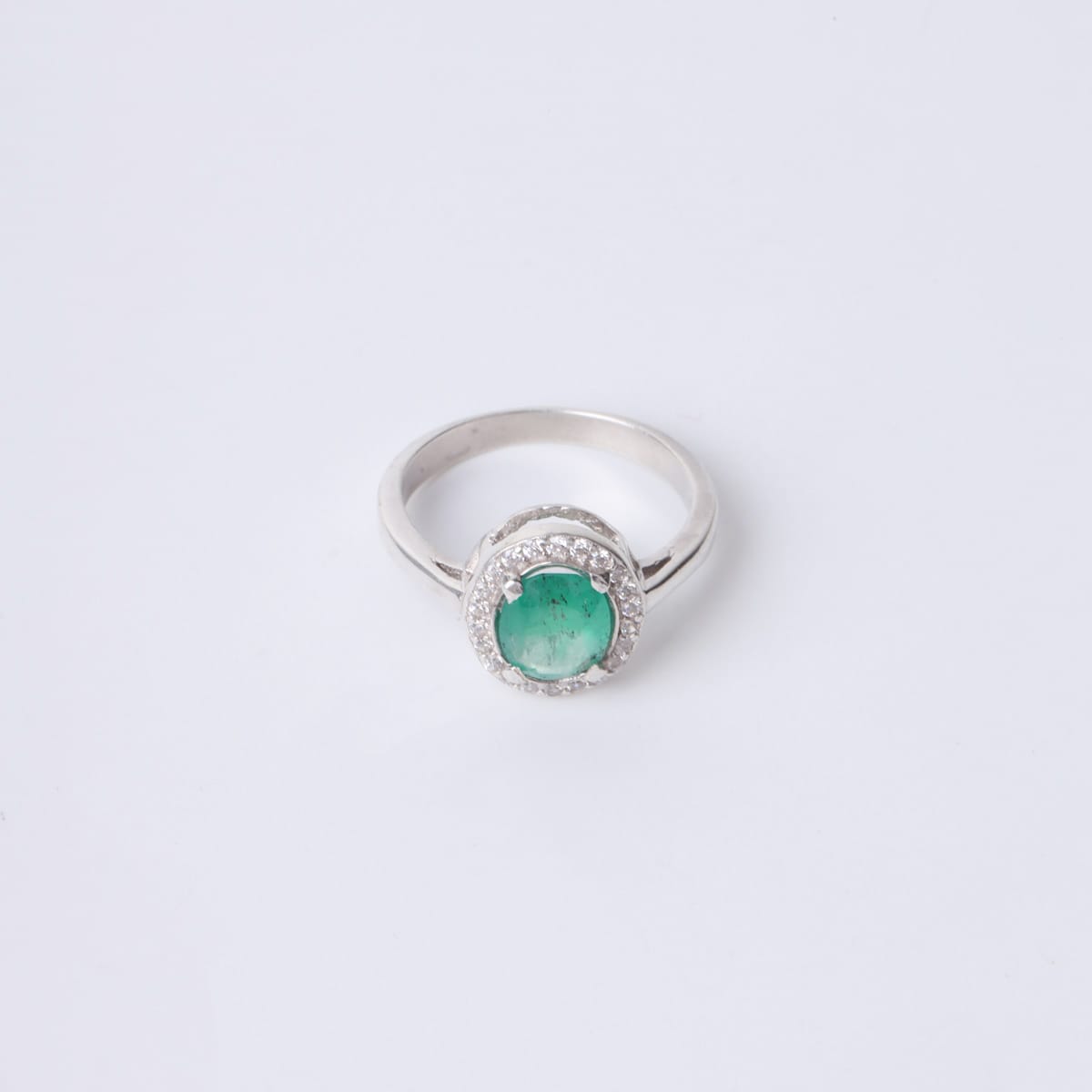 Panjshiry Emerald Ring in 925 Silver with Quartz Accents 2