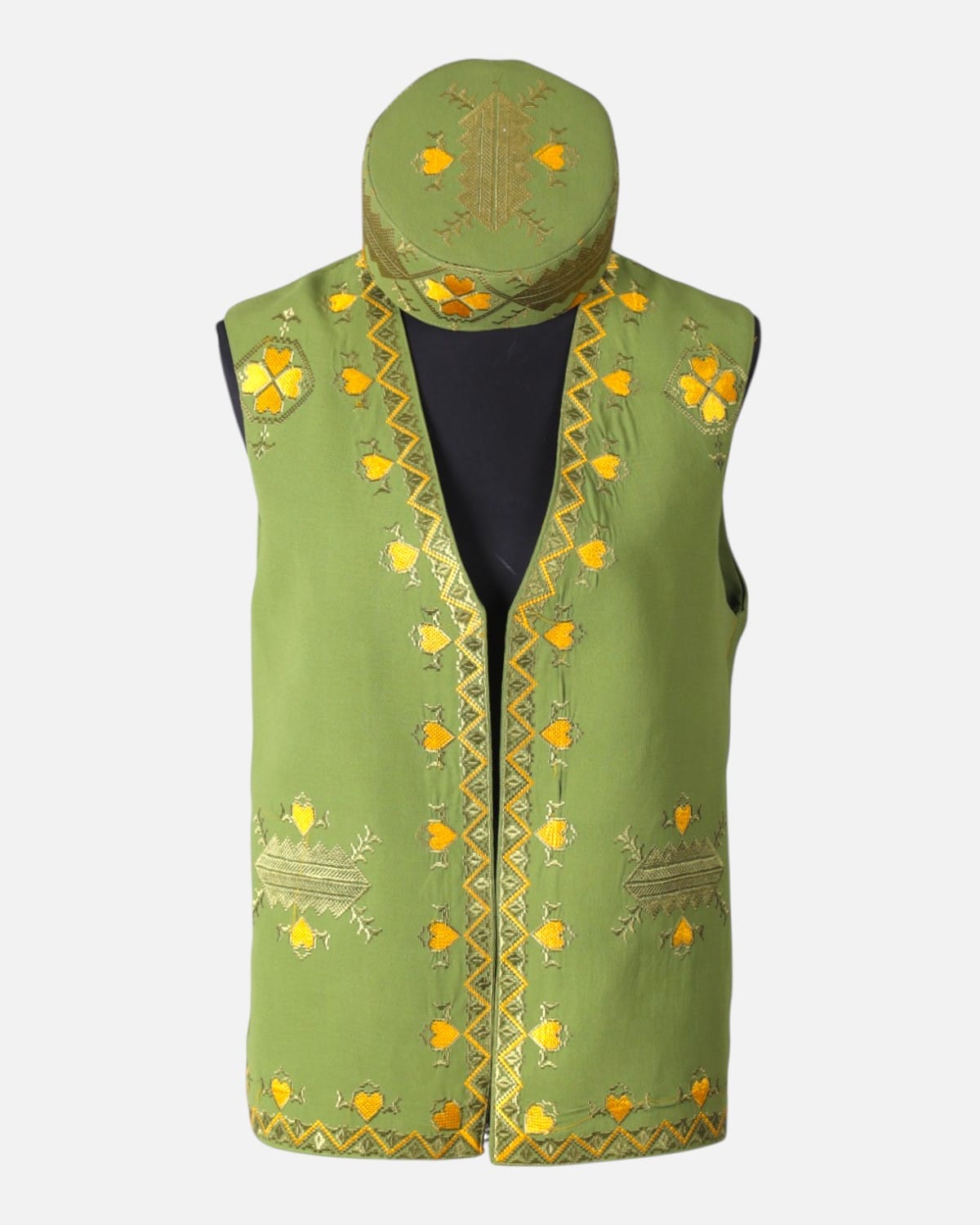 Afghan Traditional Vest and Cap Set 5