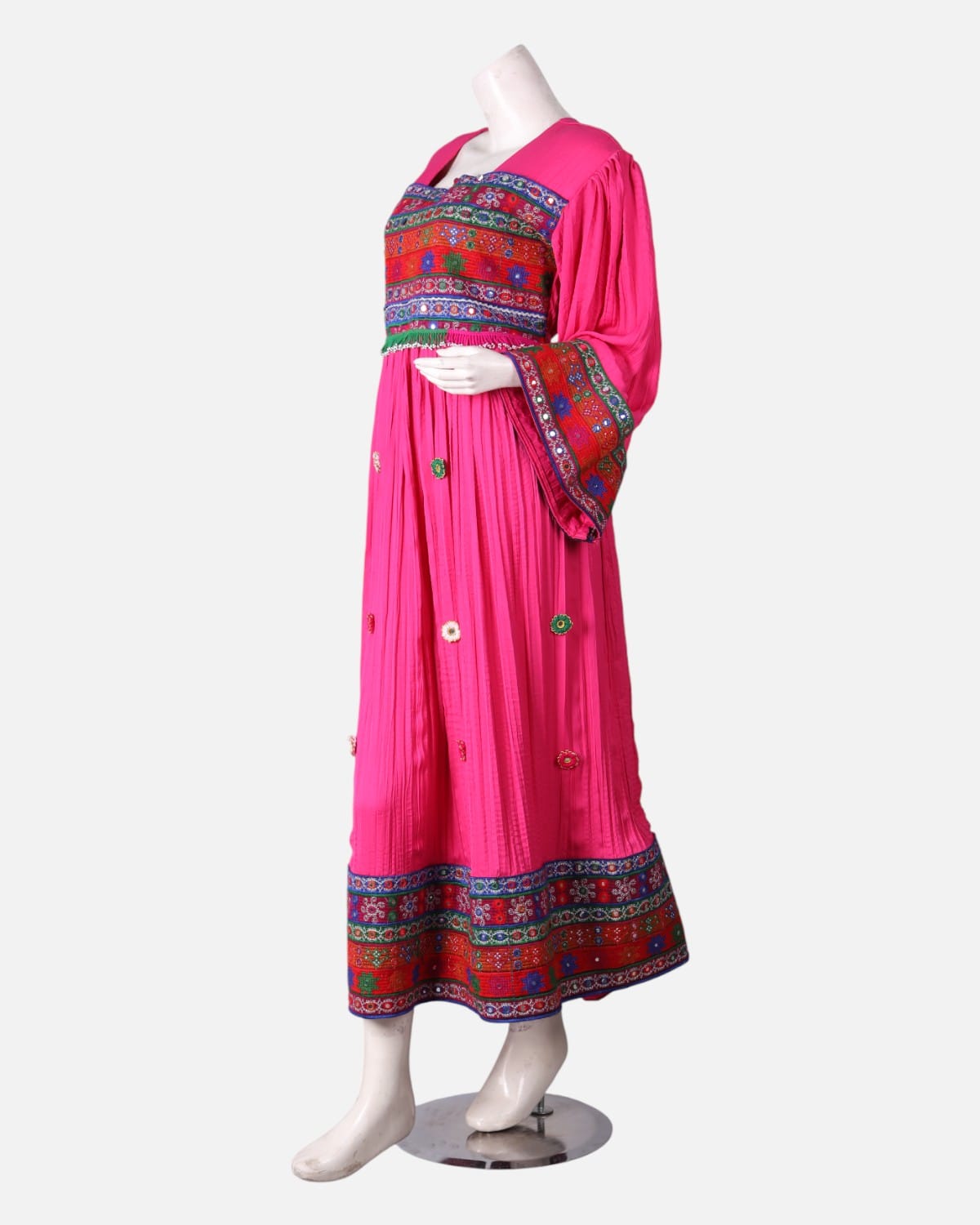 Afghan Embroidered Dress with Graphic Yoke 4