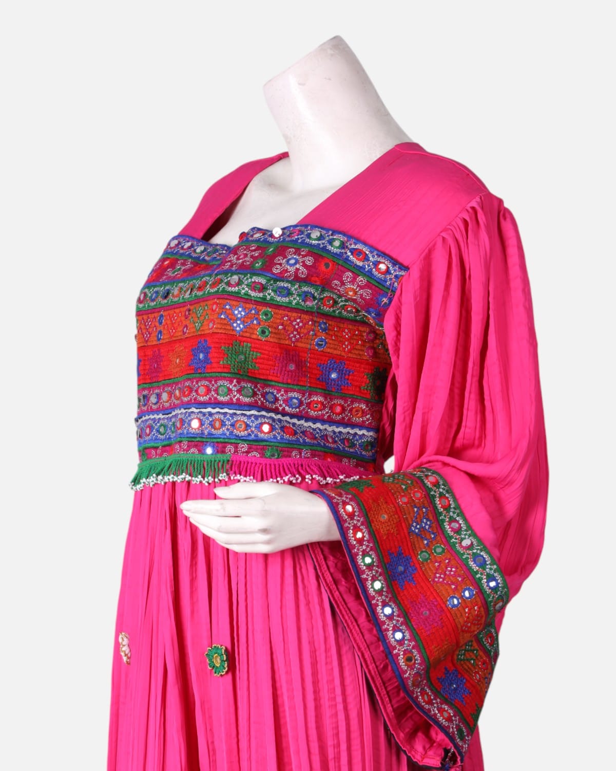 Afghan Embroidered Dress with Graphic Yoke 2
