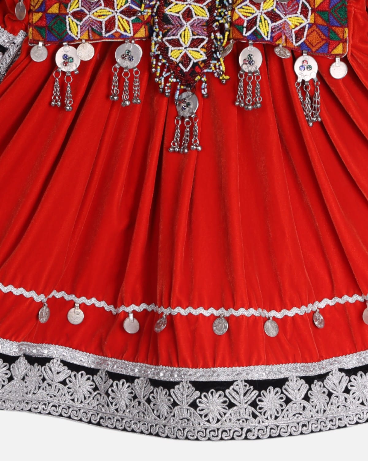 Afghan Children's Velvet Dress with Cherma Dozi 4