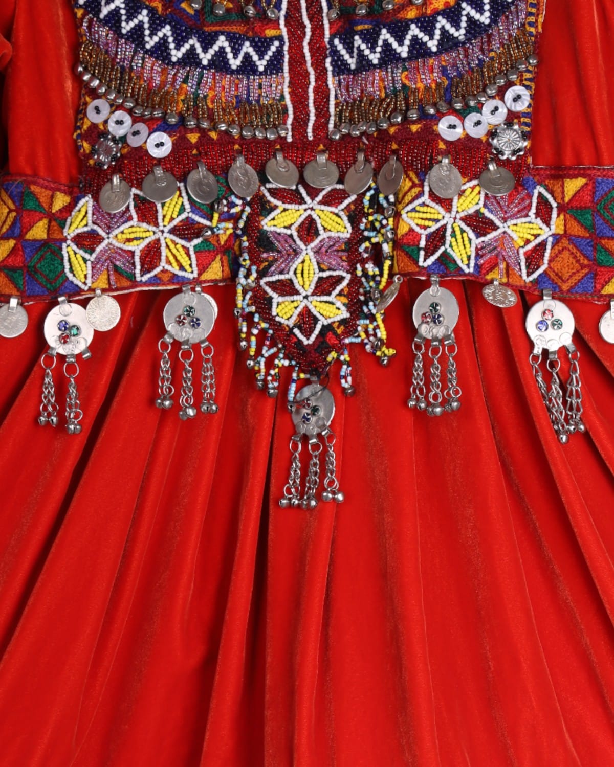 Afghan Children's Velvet Dress with Cherma Dozi 3