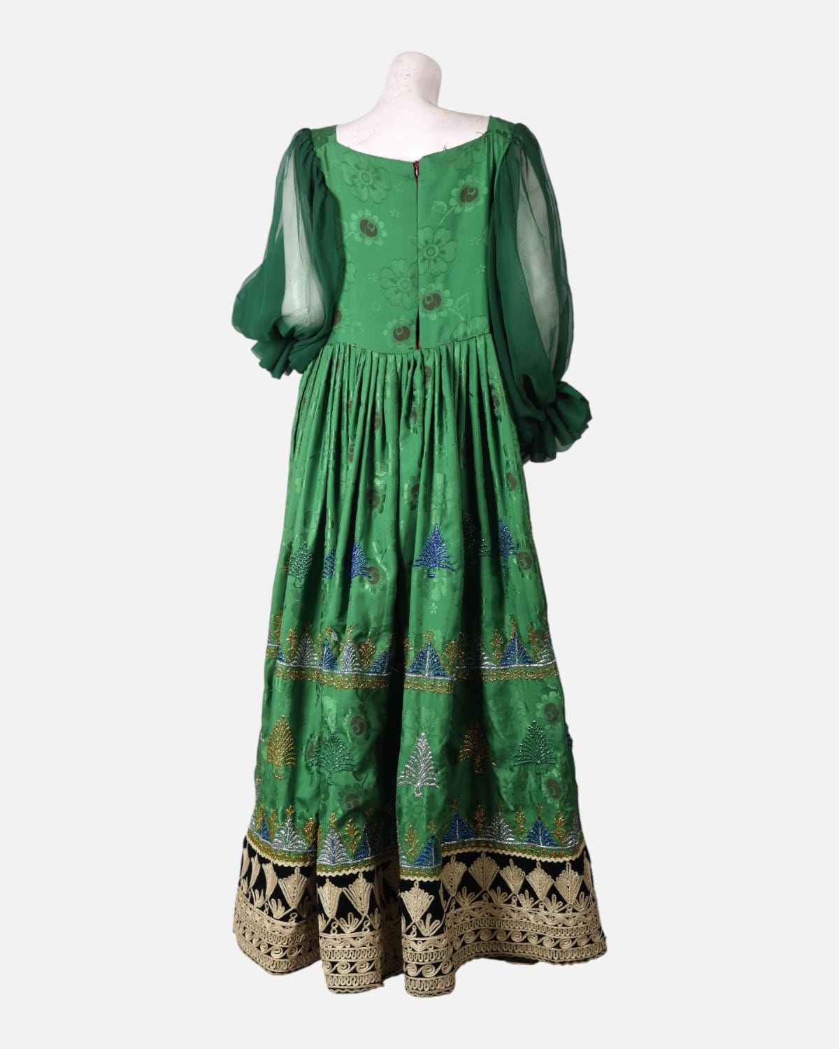 Afghan Cherma Dozi Dress with Embroidery & Leather Work 6