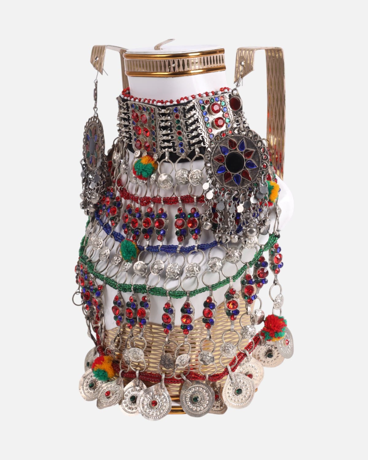 Afghan Glass Stone Necklace & Bracelet Set 5