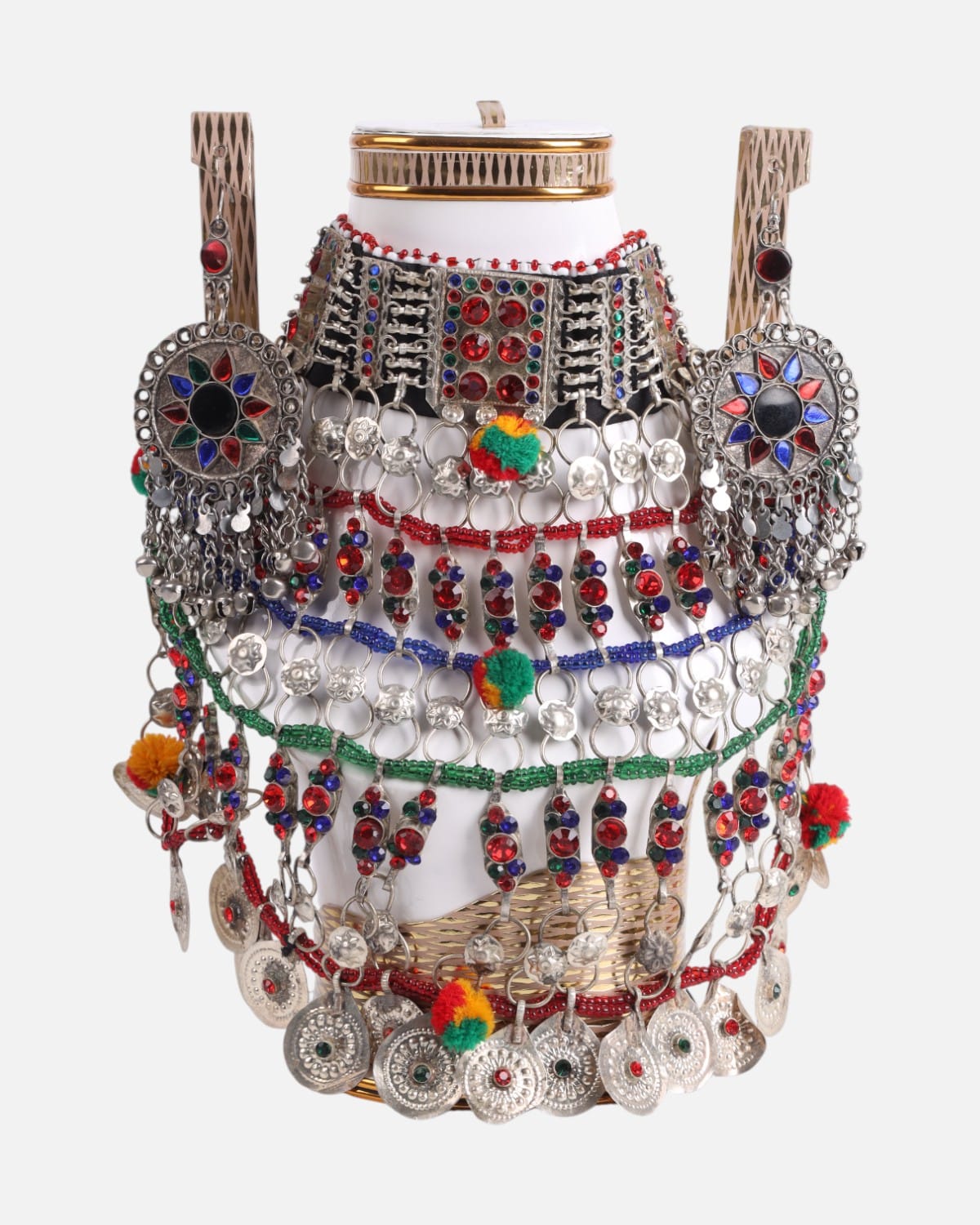 Afghan Glass Stone Necklace & Bracelet Set 4