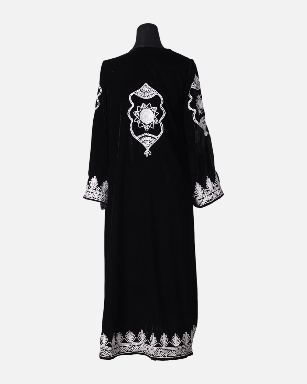 Black long Silk Velvet Coat Caftan Chapen 4