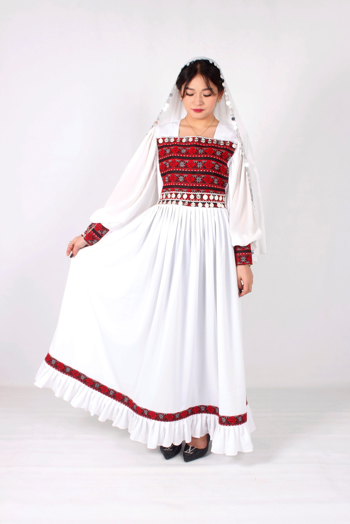 Long Dress Embroidery Afghan Design 3