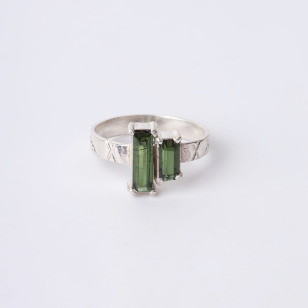 925 Silver Green Tourmaline Ring 7