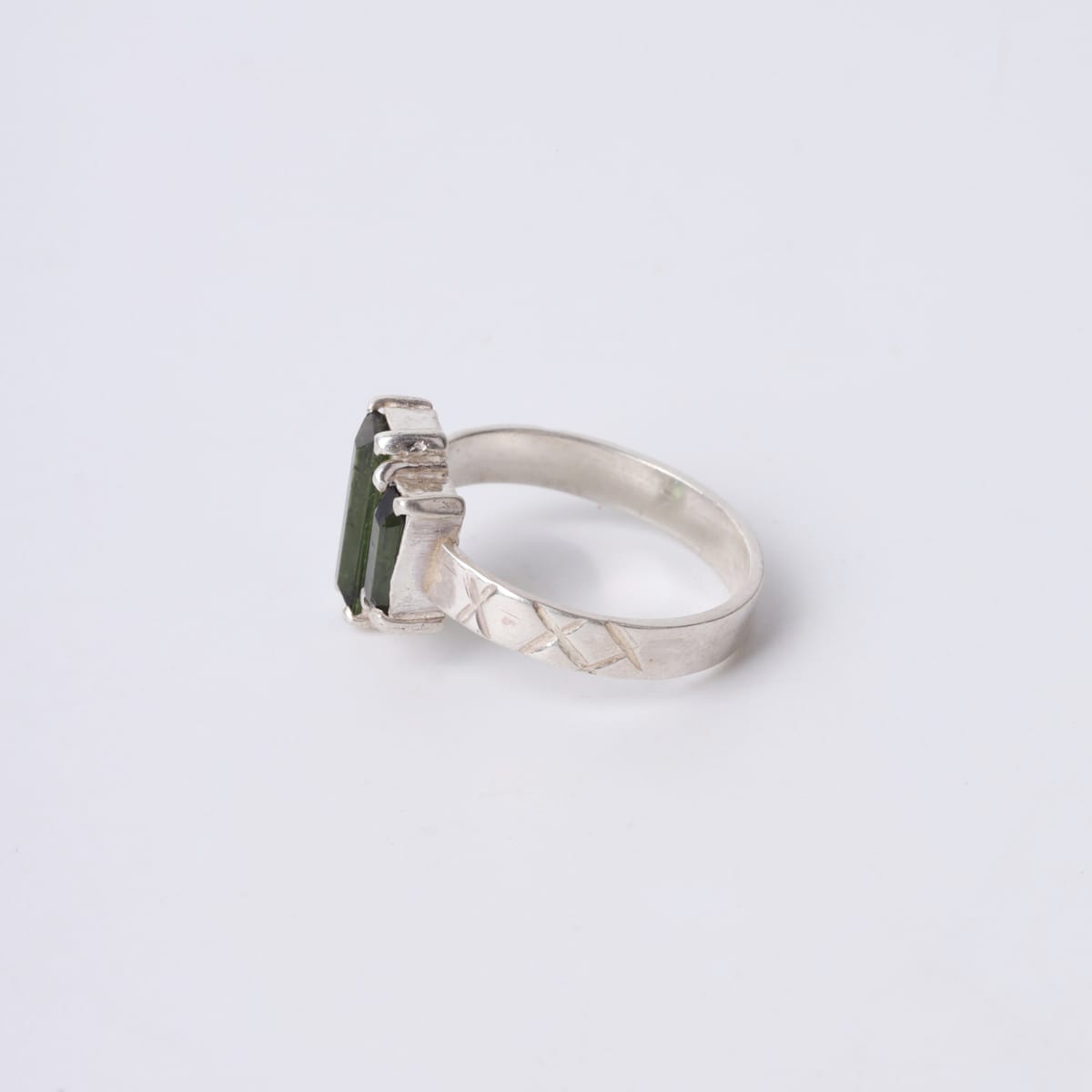 925 Silver Green Tourmaline Ring 6