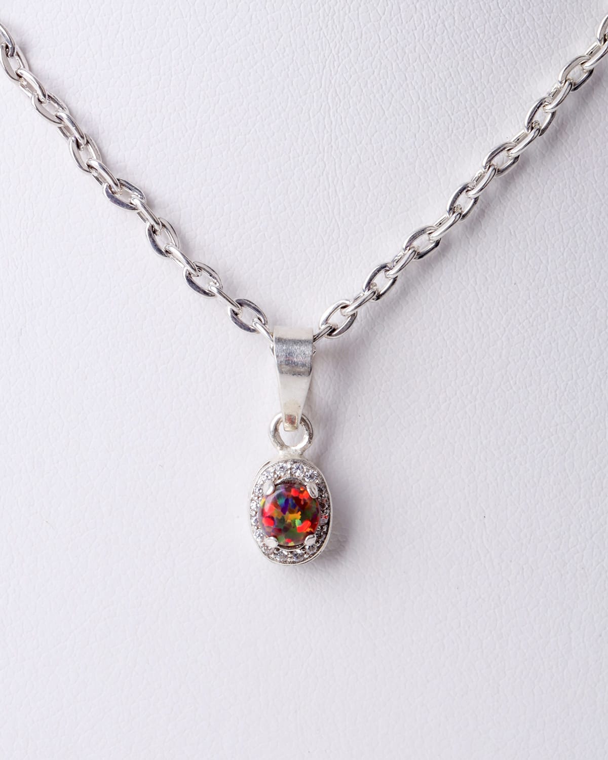 Opal & Quartz Silver Necklace 1