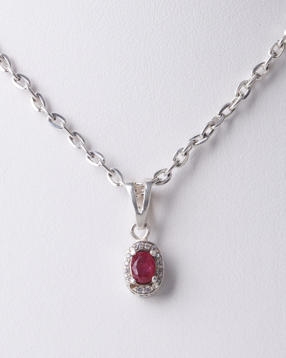 Ruby Pendant Necklace in 925 Silver 3
