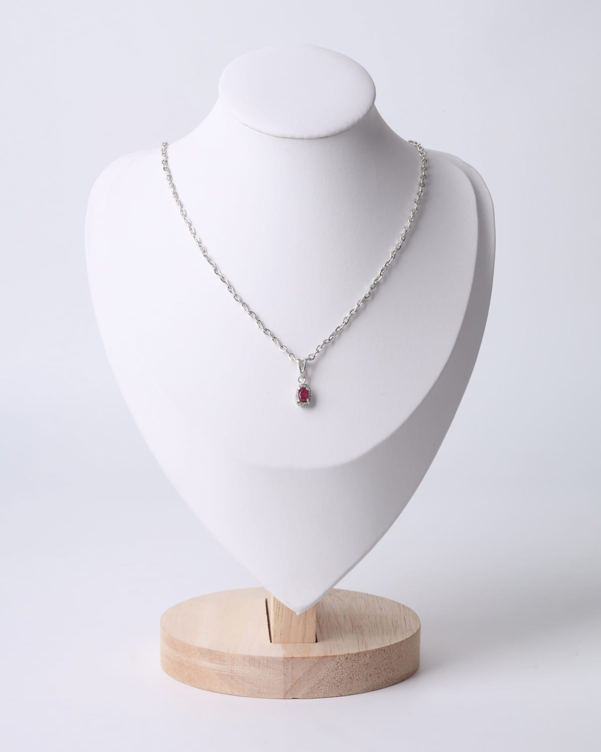 Ruby Pendant Necklace in 925 Silver 2