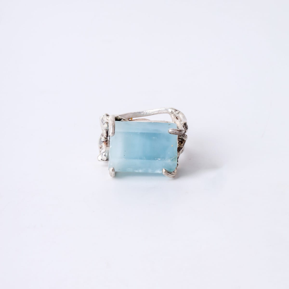 Aquamarine Crystal Ring Handmade 5