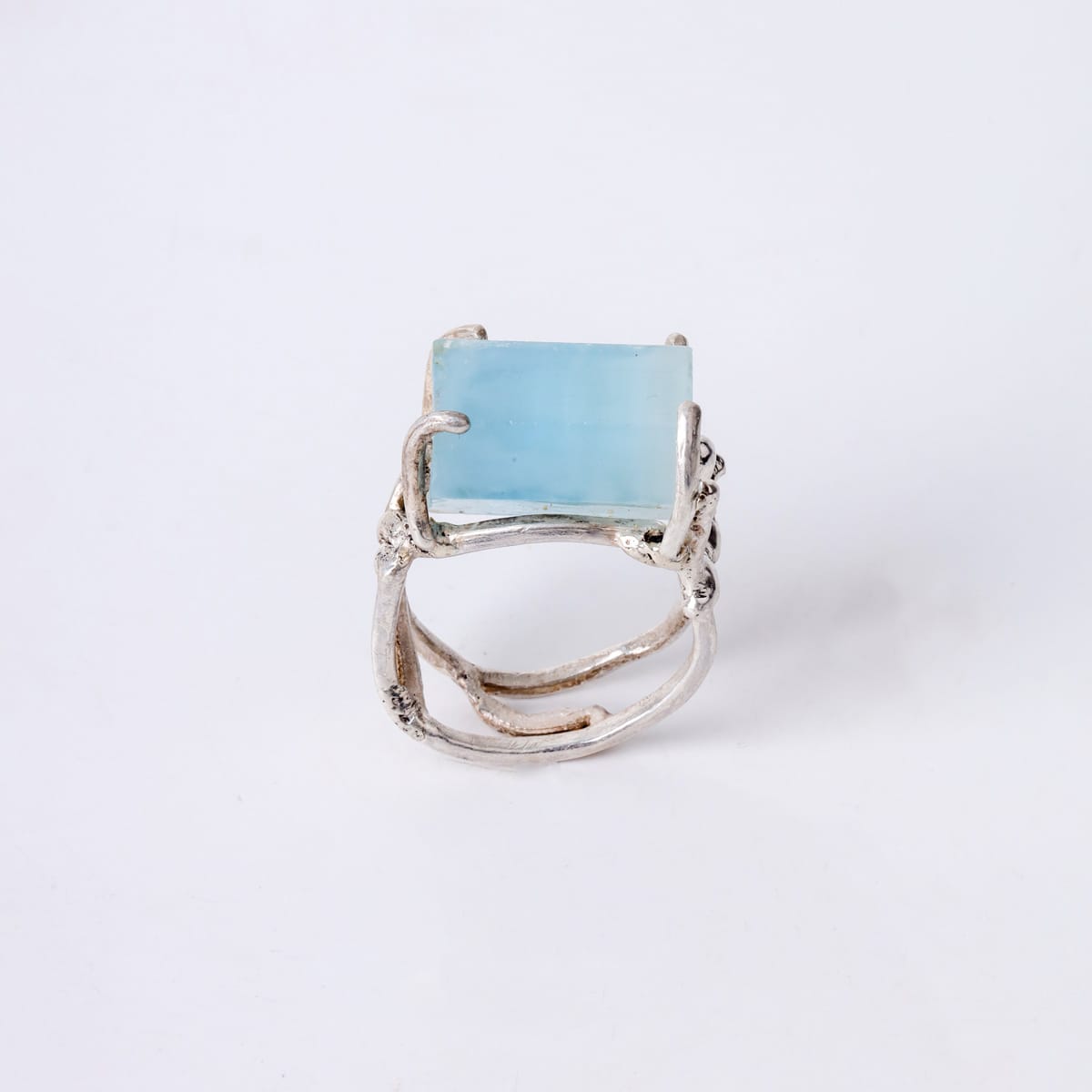 Aquamarine Crystal Ring Handmade 3