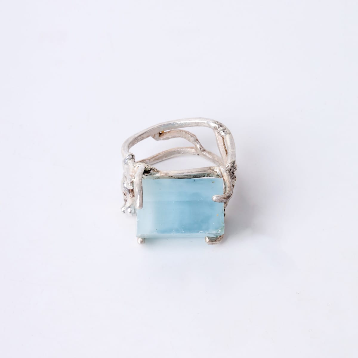 Aquamarine Crystal Ring Handmade 2