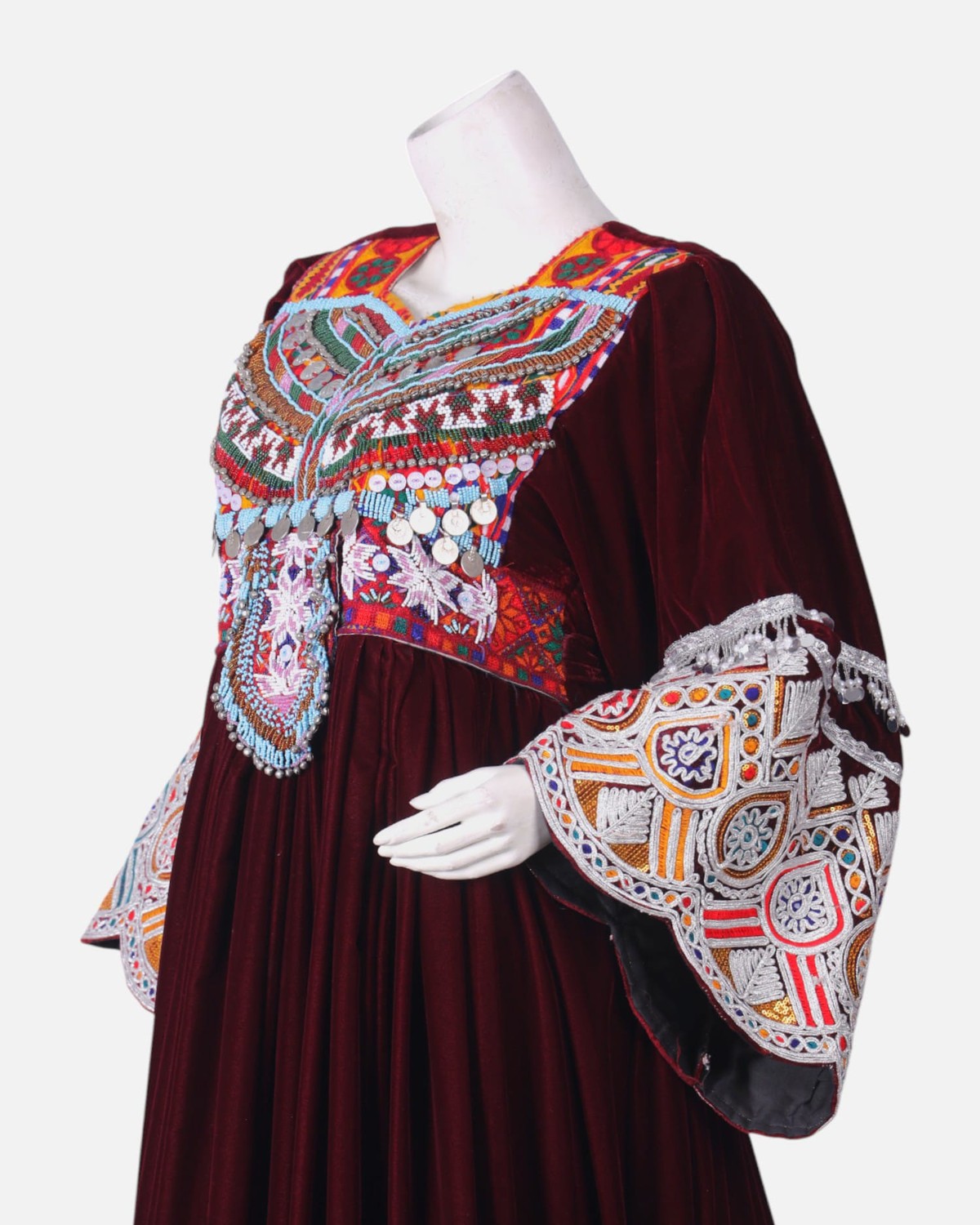Afghan Embroidered Velvet Dress 4