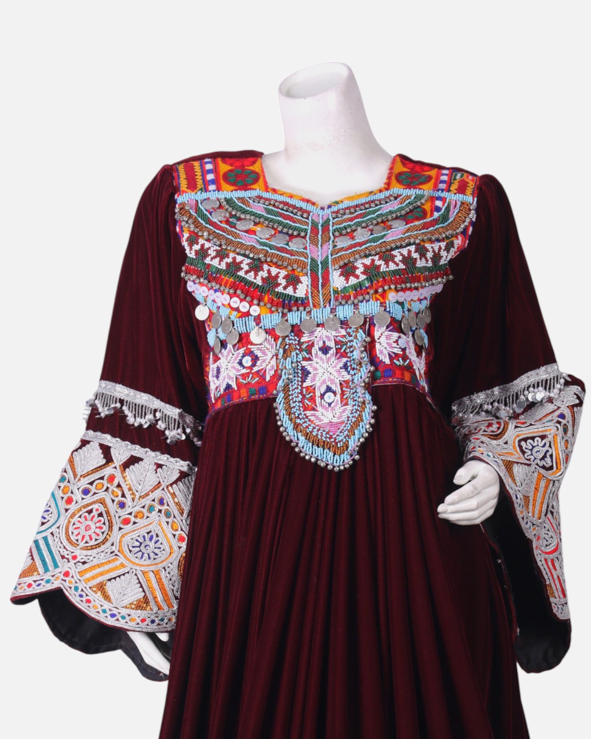 Afghan Embroidered Velvet Dress 1