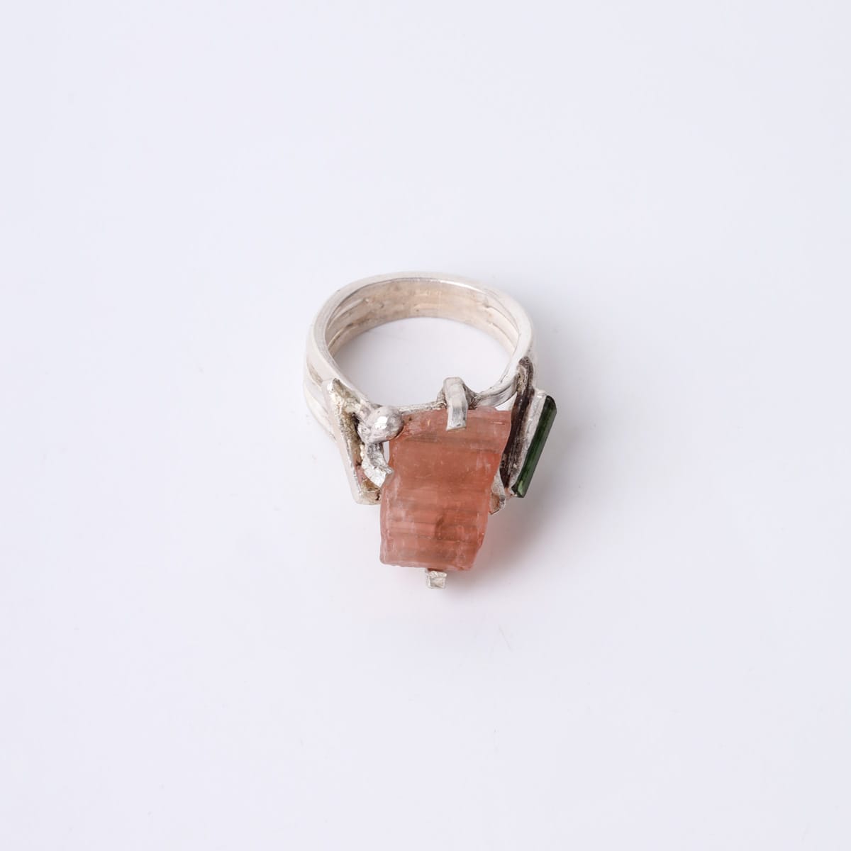 Pink Tourmaline Silver Ring 7