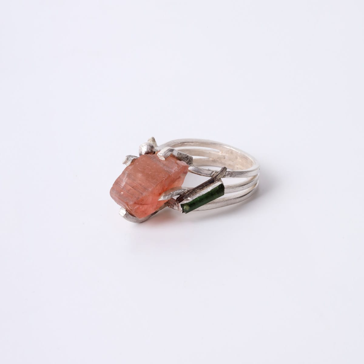 Pink Tourmaline Silver Ring 6