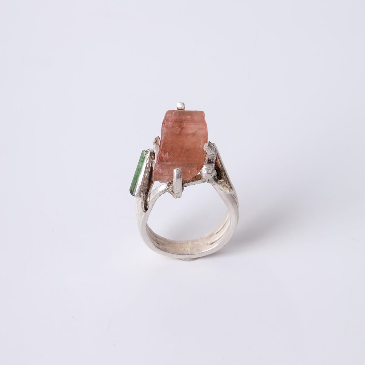 Pink Tourmaline Silver Ring 2