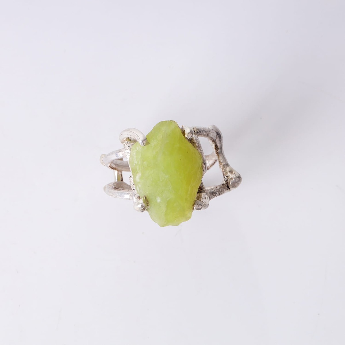 Jade Silver Ring Handmade 6