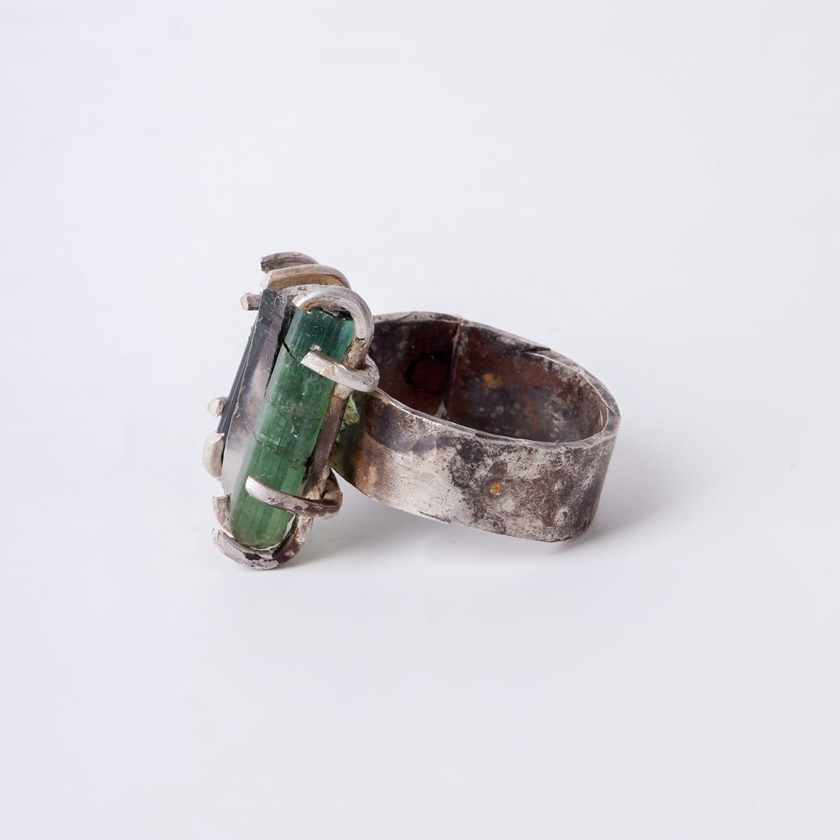 Triple Color Tourmaline Silver Ring 5