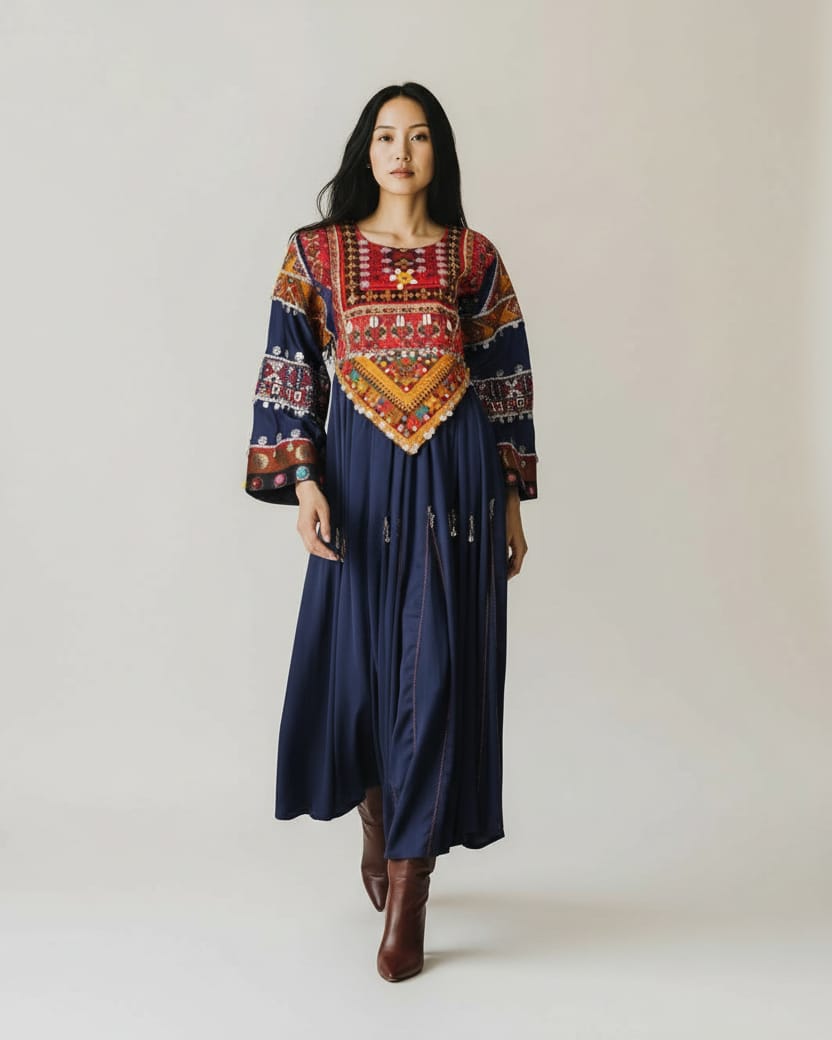 Handcrafted Afghan Embroidered Dress 7