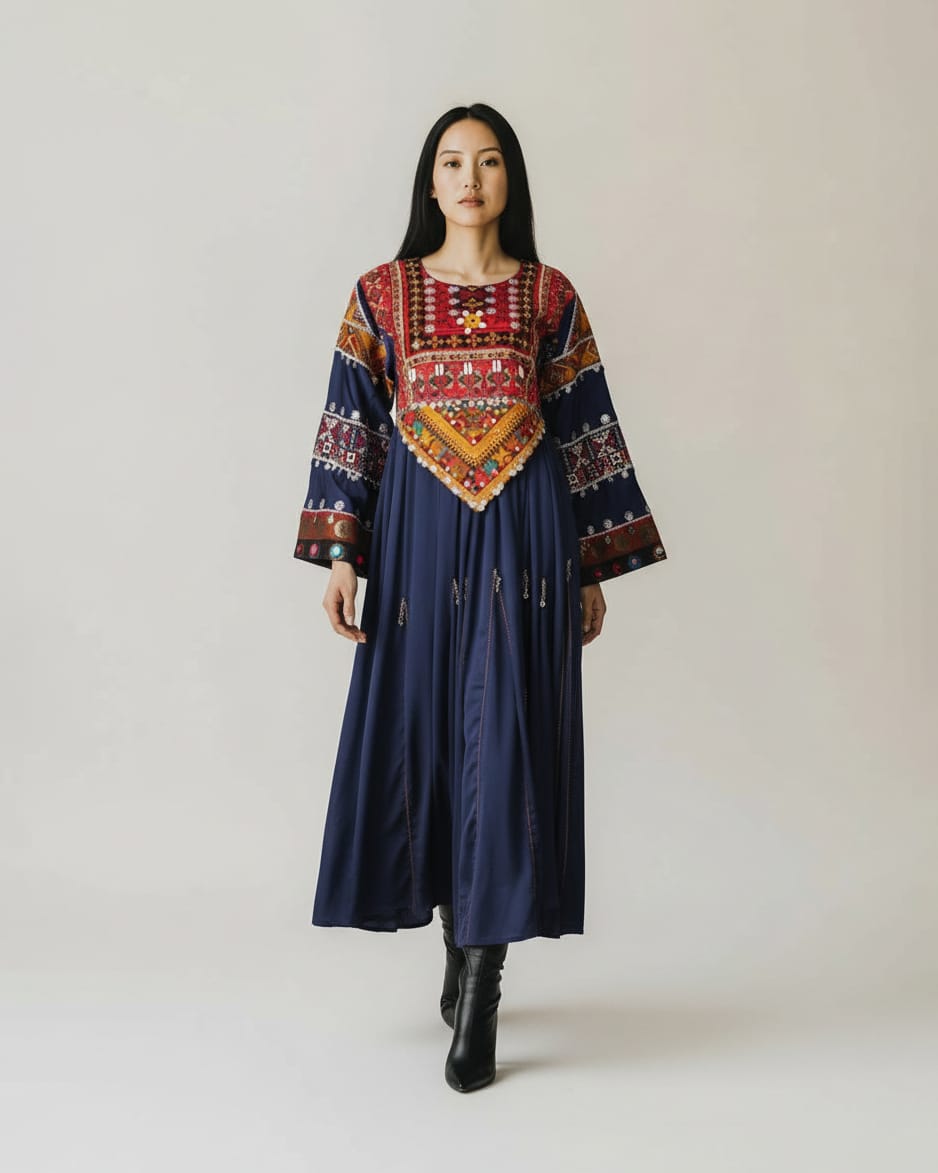 Handcrafted Afghan Embroidered Dress 5