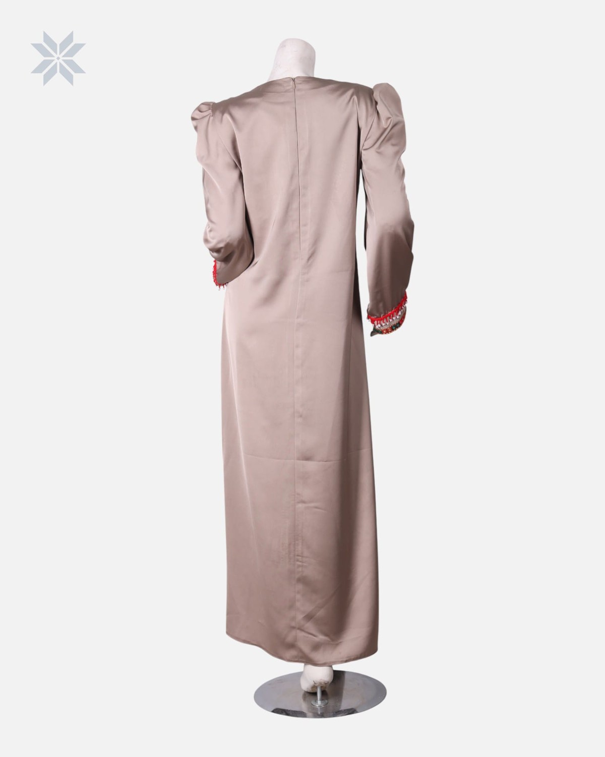 Embroidered Satin long Dress 8