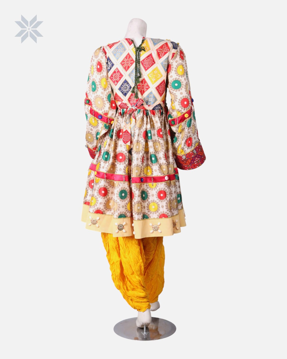 Afghan Embroidered Dress with Yellow Pants 2-piece 5