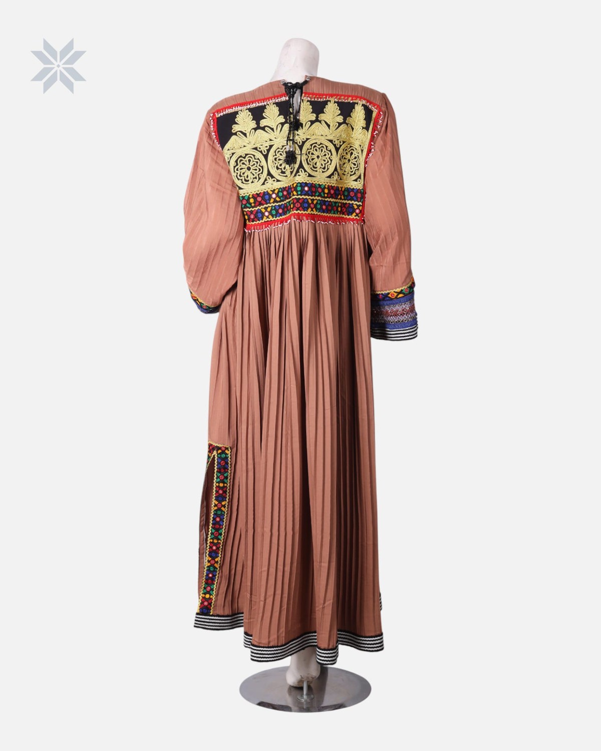 Afghan Pleated Cotton Long Dress 5