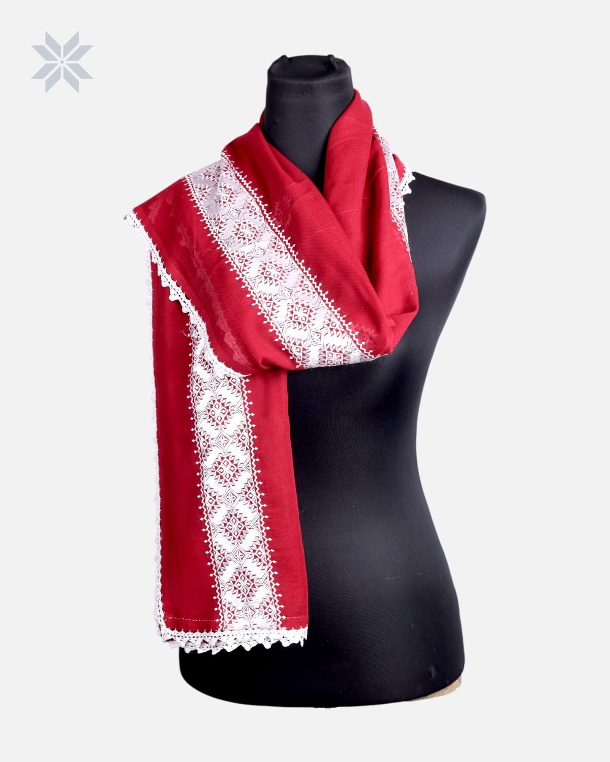 Chiffon Shawl with Lace Border Handcrafted 2