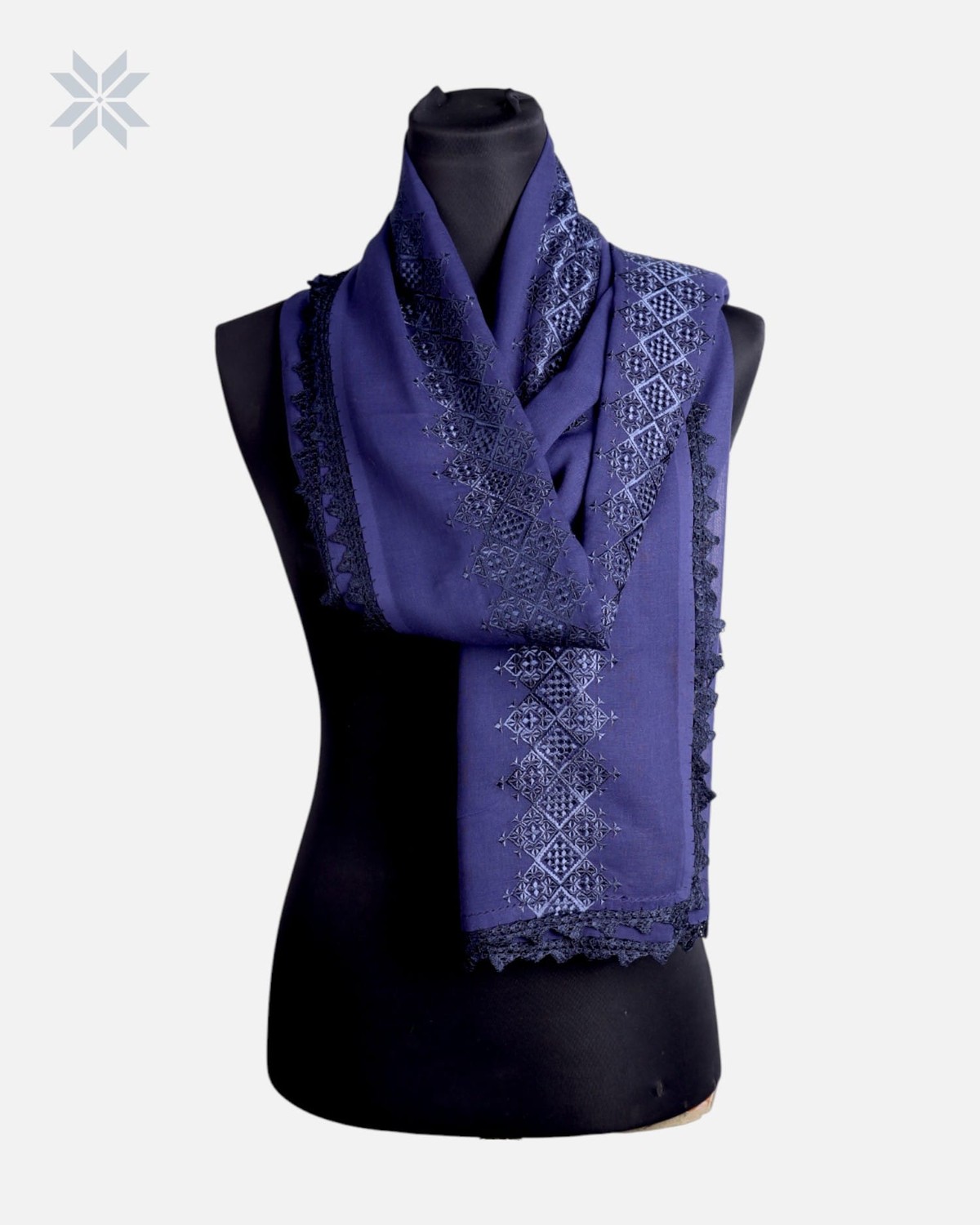 Geometric Chiffon Shawl Handmade 3