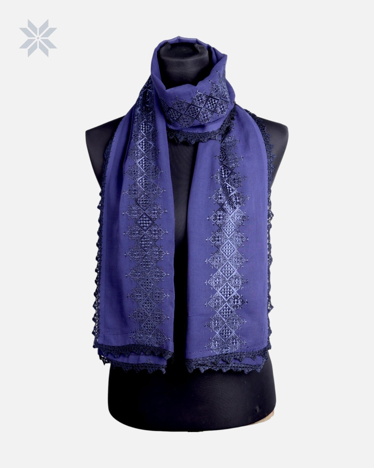 Geometric Chiffon Shawl Handmade 2