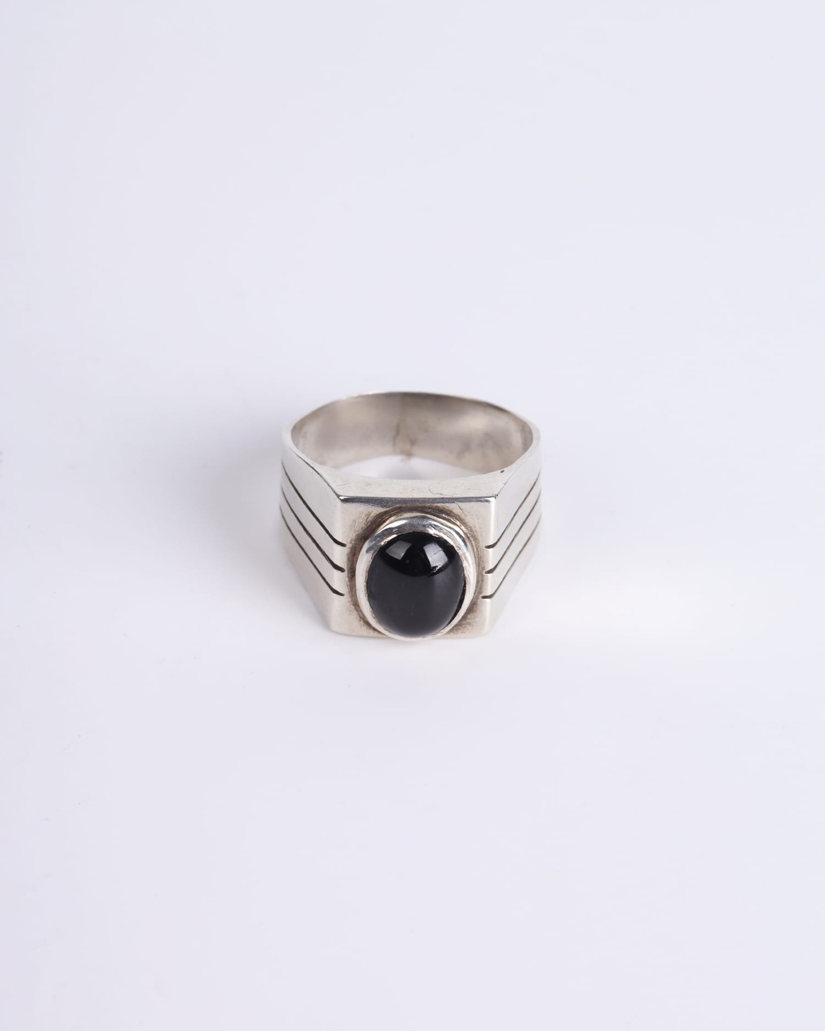 Men’s 925 Sterling Silver Ring with Black Turquoise Stone 5