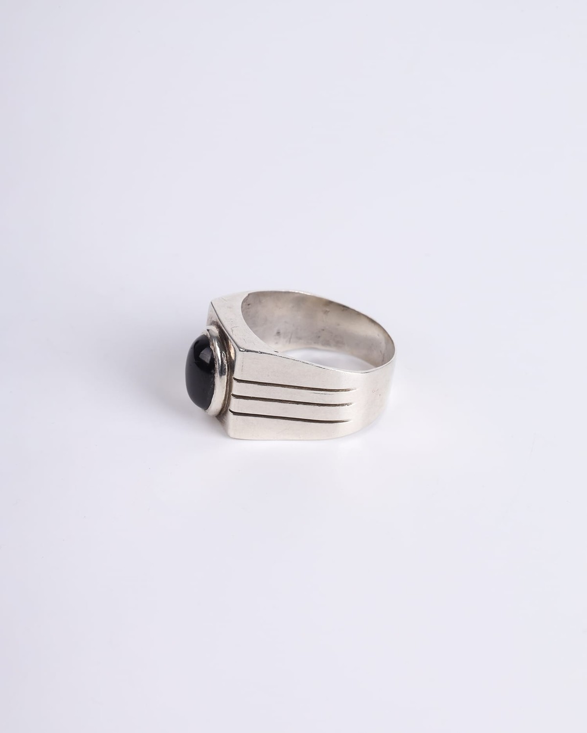 Men’s 925 Sterling Silver Ring with Black Turquoise Stone 1