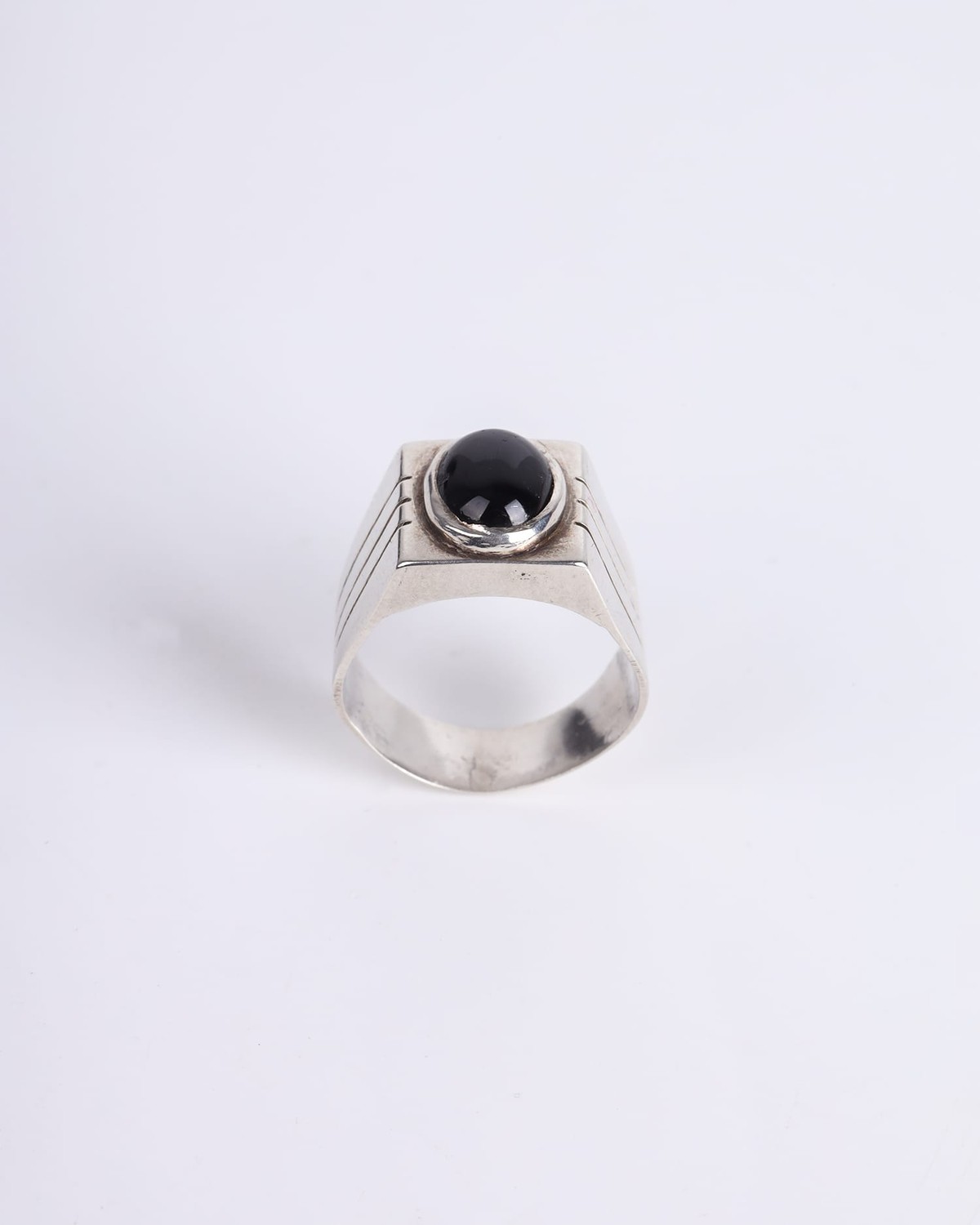 Men’s 925 Sterling Silver Ring with Black Turquoise Stone 3