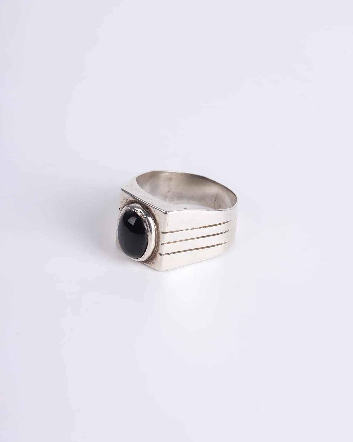 Men’s 925 Sterling Silver Ring with Black Turquoise Stone 2