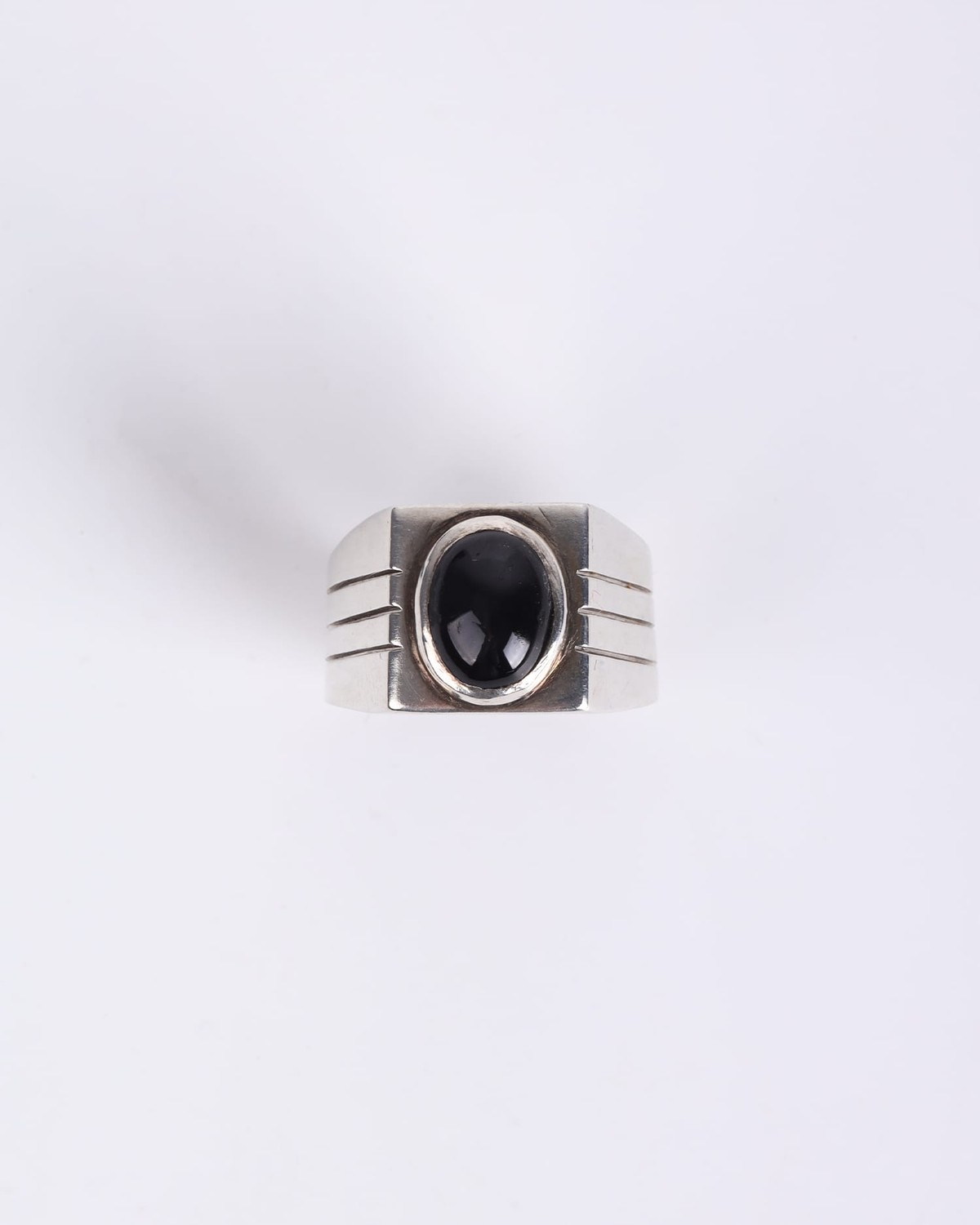 Men’s 925 Sterling Silver Ring with Black Turquoise Stone 4