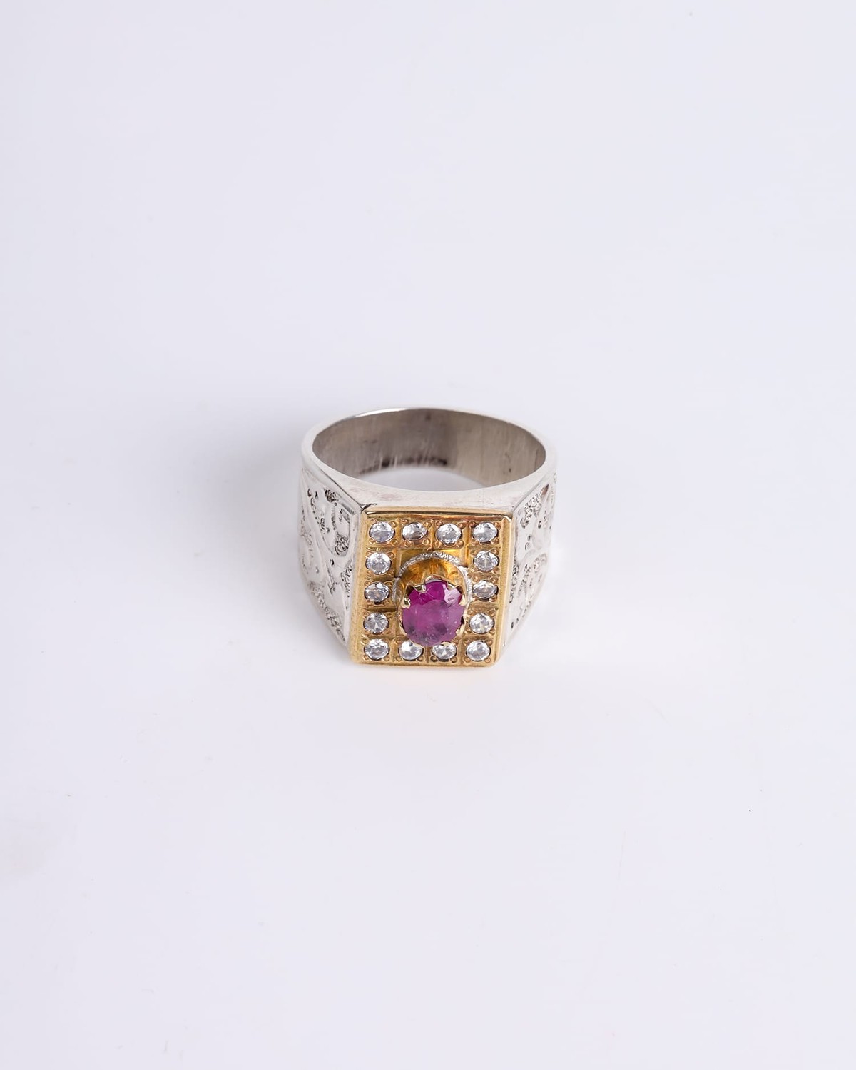 Jackdelak Ruby Men’s Silver Ring 6