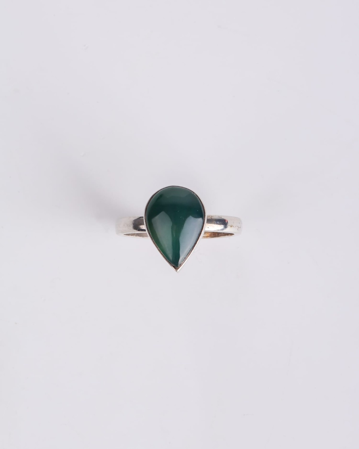 Elegant Green Agate Drop Ring 5