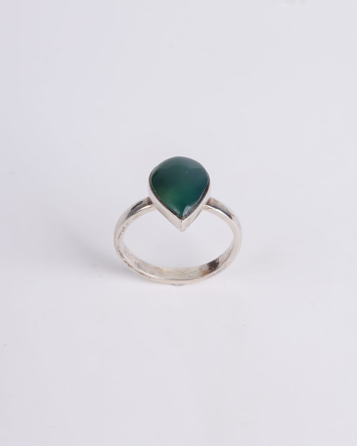 Elegant Green Agate Drop Ring 2