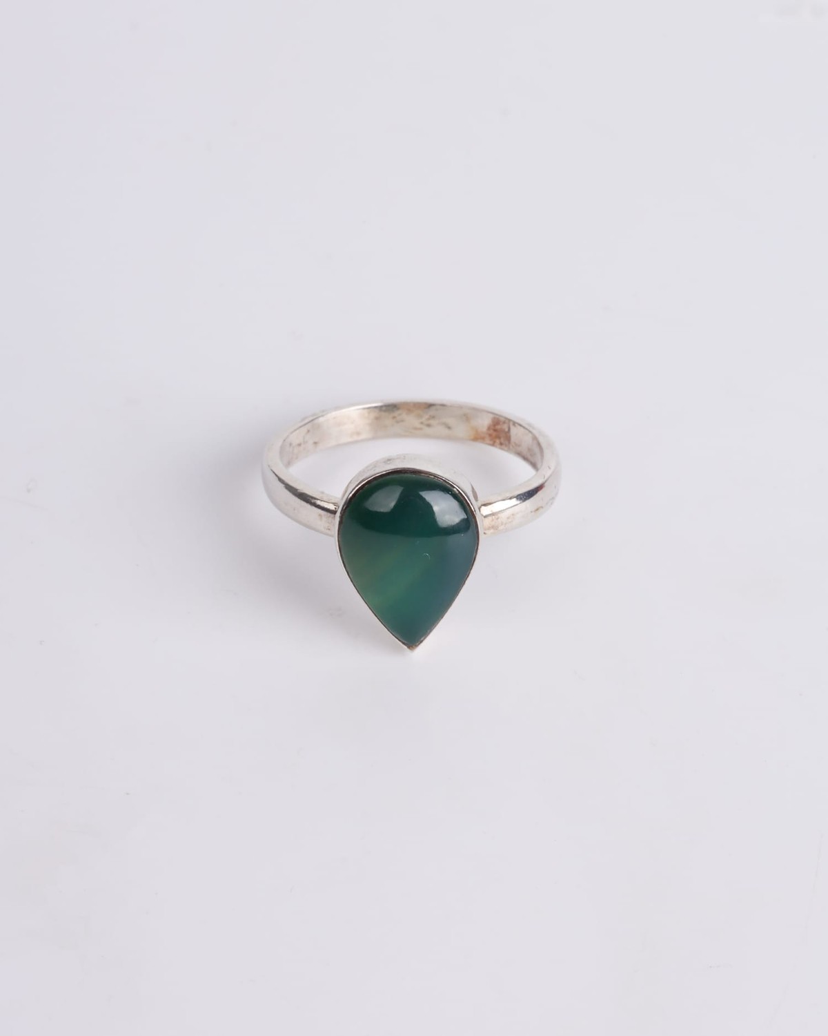 Elegant Green Agate Drop Ring 4