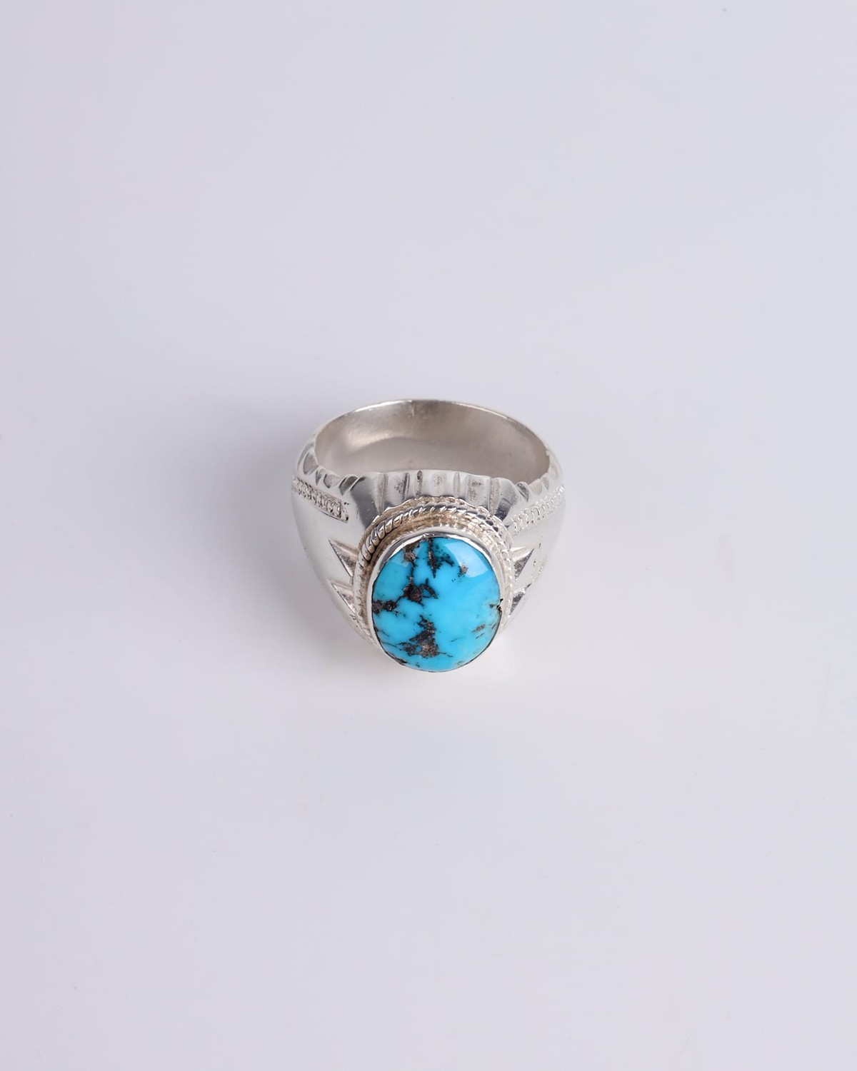 Men's Turquoise Nishapuri Ring with 925 Sterling Silver 3