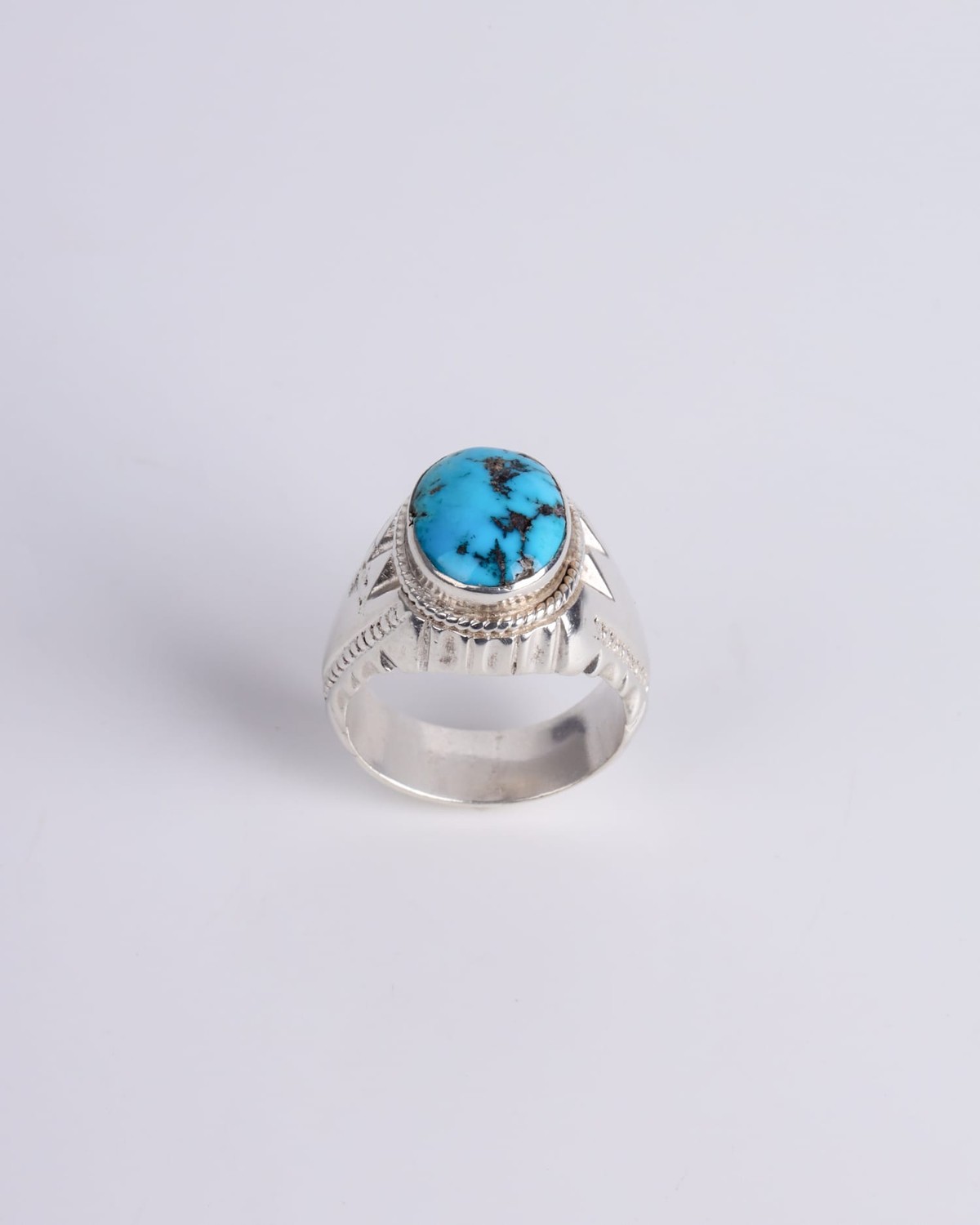 Men's Turquoise Nishapuri Ring with 925 Sterling Silver 4