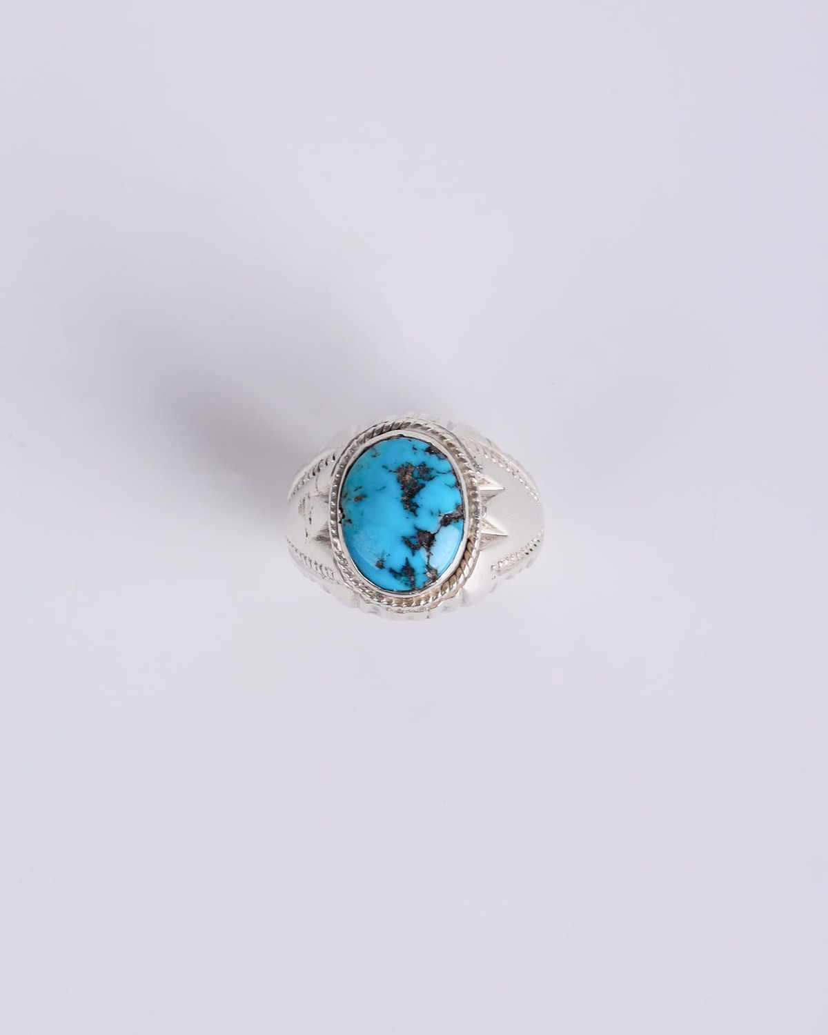 Men's Turquoise Nishapuri Ring with 925 Sterling Silver 6